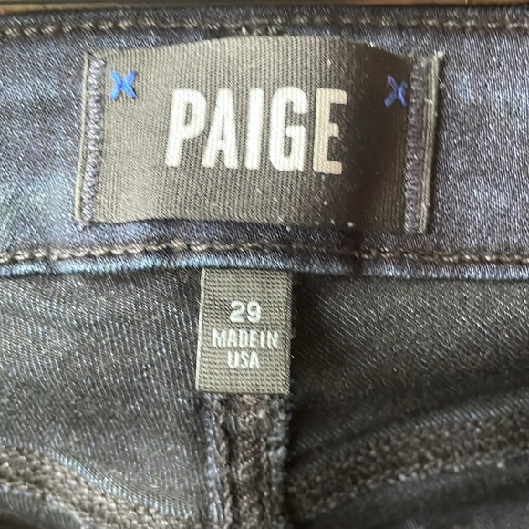 Paige high rise Manhattan dark wash jeans - Picture 3 of 4